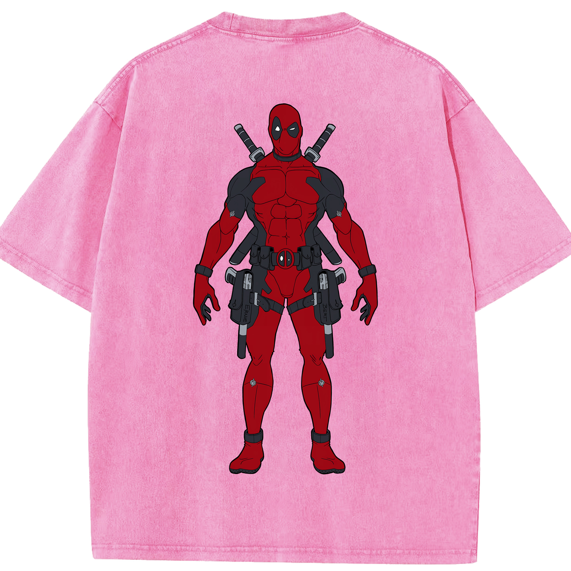 （画像用） Deadpool デッドプール 綿100% ヴィンテージ風 半袖Tシャツ（背面プリント）